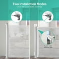 thumbnail image 3 of Sunnycome 2PCS Retractable Baby Gate,Mesh Dog Gate,33"Tall Extends up to 63" Wide,Child Safety Gate for Doorways,Stairs,Hallways,Indoor Outdoor White, 3 of 7