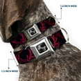 thumbnail image 2 of Buckle-Down Pet Collar, Dog Collar Metal Seatbelt Buckle, Antlers Black Burgundy Gold, 16 to 23 Inches 1.5 Inch Wide, 2 of 8