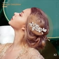 thumbnail image 4 of peines para el pelo de boda con diamantes de imitación plateados, 4 of 5