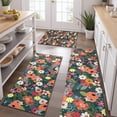 thumbnail image 2 of Pioneer Flower Floral Print Pattern Kitchen Rugs Sets Of 3,Kitchen Runner Rugs Non Skid Washable,Decorative Kitchen Floor Mats for Kitchen,Sink,Laundry,17"x30"+ 17"x47" + 17"x59", 2 of 6