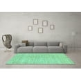 thumbnail image 3 of Ahgly Company Machine Washable Indoor Round Solid Turquoise Blue Modern Area Rugs, 6' Round, 3 of 4
