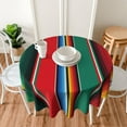 thumbnail image 3 of Mexican Blanket Serape Stripe Pattern Sarapes Mantel Mexicano Waterproof Picnic Round Table Cloth Cover Decorations Fabric 60 Inch Circular Tablecloth For 20-47 Inch Home Dining Room Kitchen Decor, 3 of 6