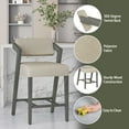 thumbnail image 4 of Bellamy Studios Snyder Upholstered Wood Counter Height Stool, Aged Gray, 4 of 14