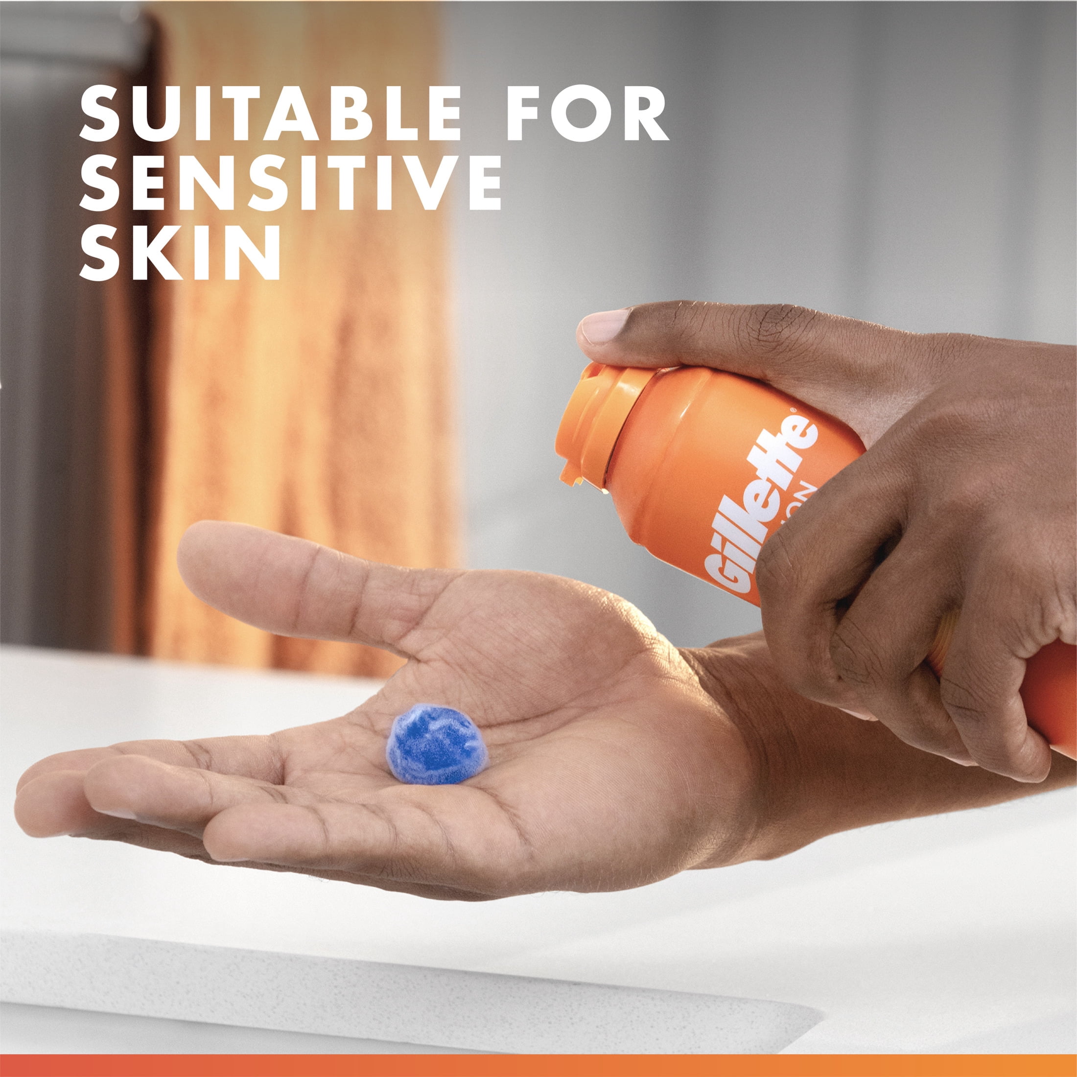 Gillette Fusion Shave Gel, Sensitive Skin Shaving Gel with Almond Oil for Men, 7 oz Pack of 2