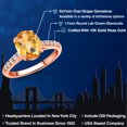 thumbnail image 2 of Gem Stone King 10K Rose Gold Yellow Citrine and Lab Grown Diamond Engagement Ring for Women | 1.85 Cttw | Oval Checkerboard 9X7MM | Gemstone November Birthstone | Size 5, 2 of 6