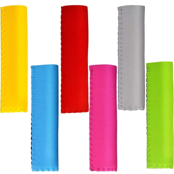 6 Pieces Assorted Colors Ice Pop Sleeves Popsicle Holders Bags, Neoprene Fabric for Anti-freezing Insulation