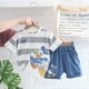 thumbnail image 2 of Verano bebé Donald pato ropa trajes niño bebé niñas niños dibujos animados Margarita rayas camiseta + pantalones cortos de mezclilla conjuntos niños ropa 5 Gao Jinjia LED, 2 of 2