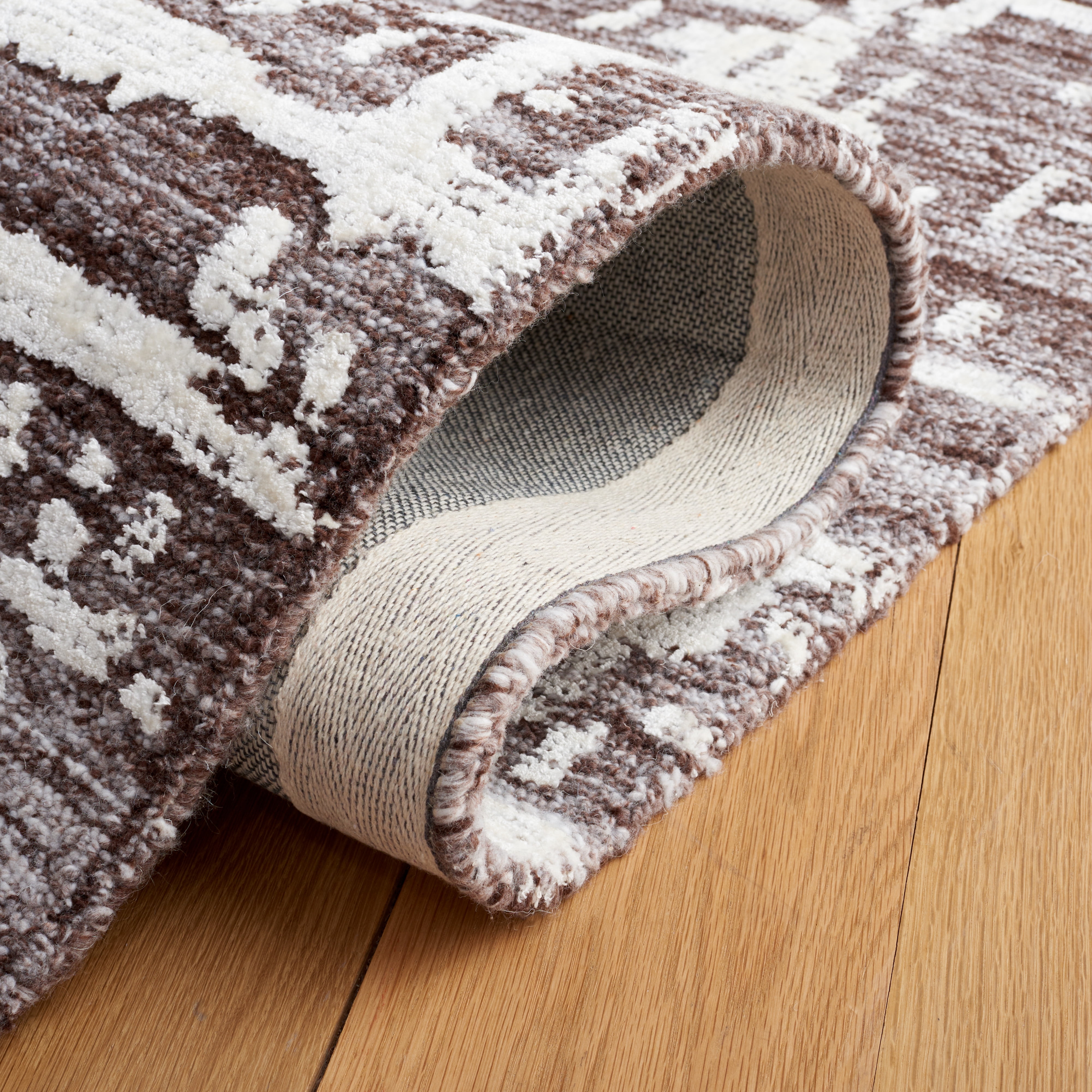 SAFAVIEH Soho Bianca Abstract Runner Rug, Brown/Ivory, 2'3" x 8'