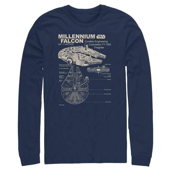 Mens Star Wars Corellian Freighter Long Sleeve Shirt
