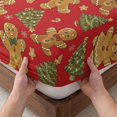 thumbnail image 3 of Twin Sze Fitted Sheet Set - Christmas 2 Piece Bedding Sets 16" Deep Pocket Fitted Sheet with 1 Pillowcase, Red Xmas Pine Tree Winter Snowflakes Brushed Microfiber Hotel Luxury Bed Sheets, 3 of 9