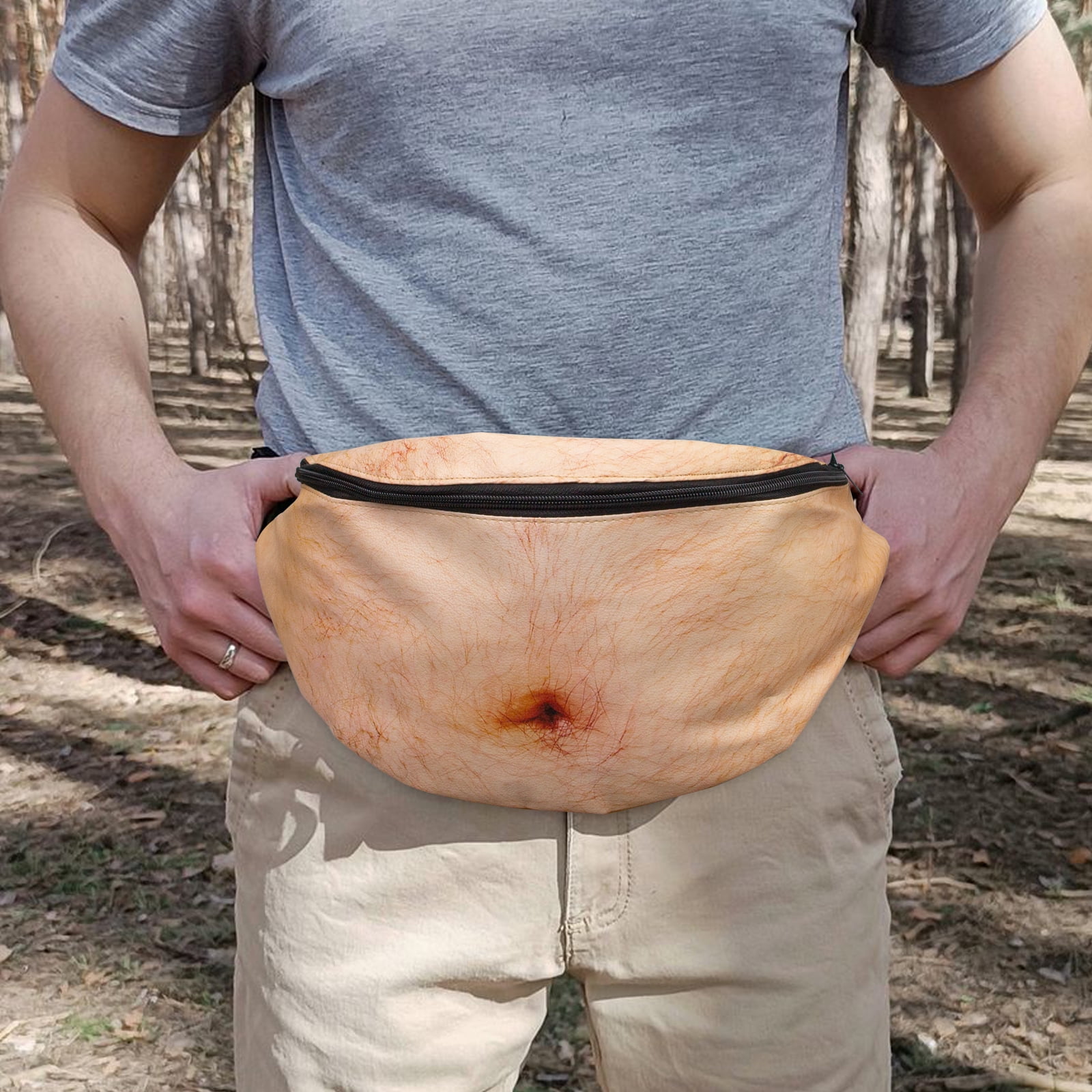 Big Belly 3D Printed Unisex Fanny Pack with Coin Purse, Fun Simulation Pattern