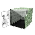 thumbnail image 3 of Leaves Dog Crate Cover, Repetitive Abstract Circular Motif Leaf in Nature Tones Illustration, Easy to Use Pet Kennel Cover for Dogs, 35" x 23" x 27", Laurel Green Pale Green, by Ambesonne, 3 of 6
