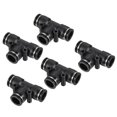 thumbnail image 1 of Unique Bargains Tee 1/2' Push to Connect Pneumatic Air Line Fitting, Black 5 Pack, 1 of 5