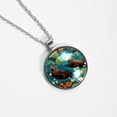thumbnail image 4 of Platypus Elegant Glass Design Circular Pendant Necklace - Stylish Statement Necklaces, 4 of 5