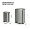 thumbnail image 6 of BinMax 13 Gallon Step on Waste Bin Rectangular Stainless Steel Kitchen Trash Can with Lid, 6 of 11