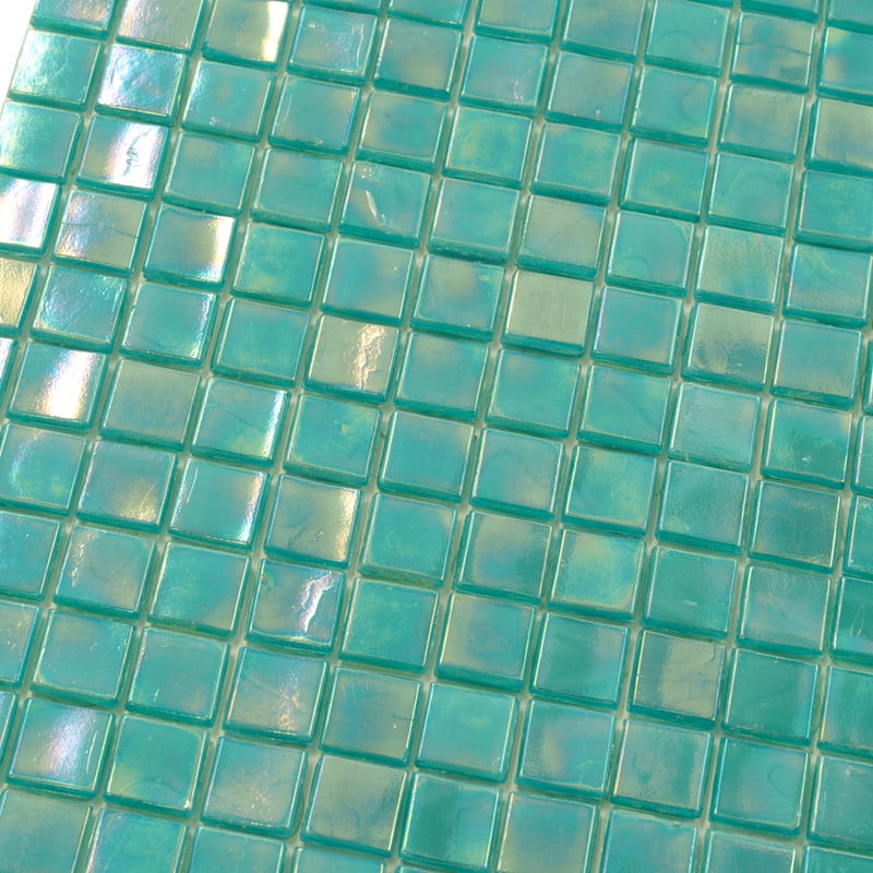 Skosh 11.6 in. x 11.6 in. Glossy Dark Ocean Green Glass Mosaic Wall and Floor Tile (18.69 sq. ft./case) (20-pack)