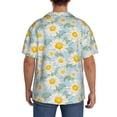 thumbnail image 3 of Sikiie Daisies Flowers Men's Wrinkle Free Untucked Cuban Shirt Business Casual Button Down Shirts Short Sleeve ShirtXX-Large, 3 of 5