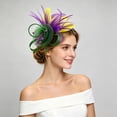 thumbnail image 2 of SRZYMJ Fascinators Hats with Feather for Women 2026 Derby Hats Small Tea Party Hat with Headband, 2 of 3