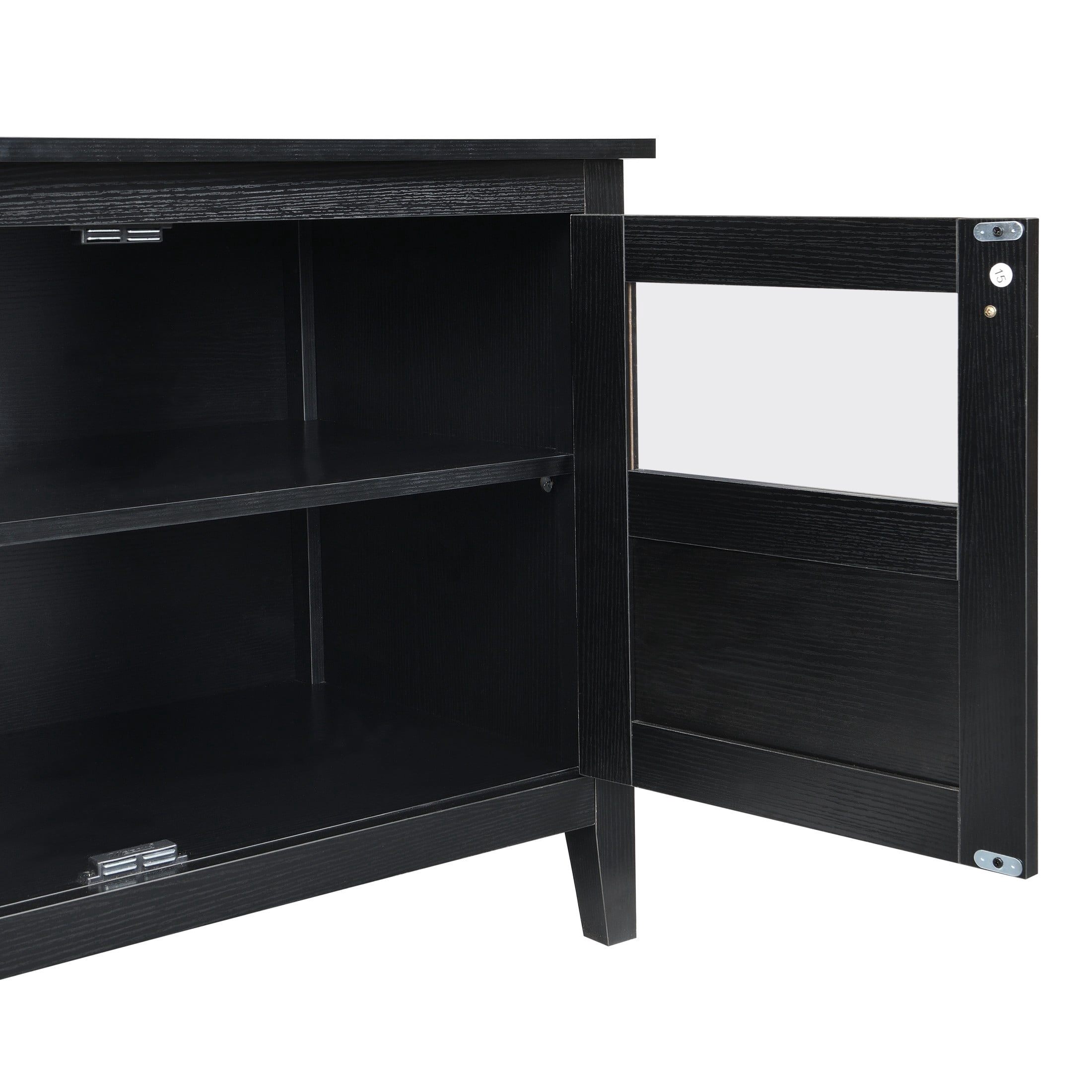 Christopher Knight Home Modern Sideboard Cabinet, Media Console with Acrylic Panel Doors, Matte Black