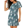 thumbnail image 2 of Naloa Forest Rabbit Print Women Nightgowns,Womens Loungewear,Short Sleeve Sleepwear,Comfy Ladies Nightdress, 2 of 6