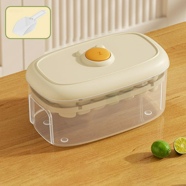 Boreal Craft Plateau pour Cuisine Formes de Bac à Glaçons Grand Plateau Rond Mini avec Poignée Plateau Empilable et Ensemble de Bacs Comprend Optionnel 1 Ou 2 Plateaux avec Couvercle et Libération Facile Fait 28 Ou 56 Cubes