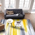thumbnail image 3 of Abstract Grey Area Rugs Indoor Non-Slip Washable Rug Yellow Mottled Gradient Texture Farmhouse Rug Rubber Backing Floor Mats Non Shedding Home Decor Carpet for Entryway Living Room 5x6ft, 3 of 7