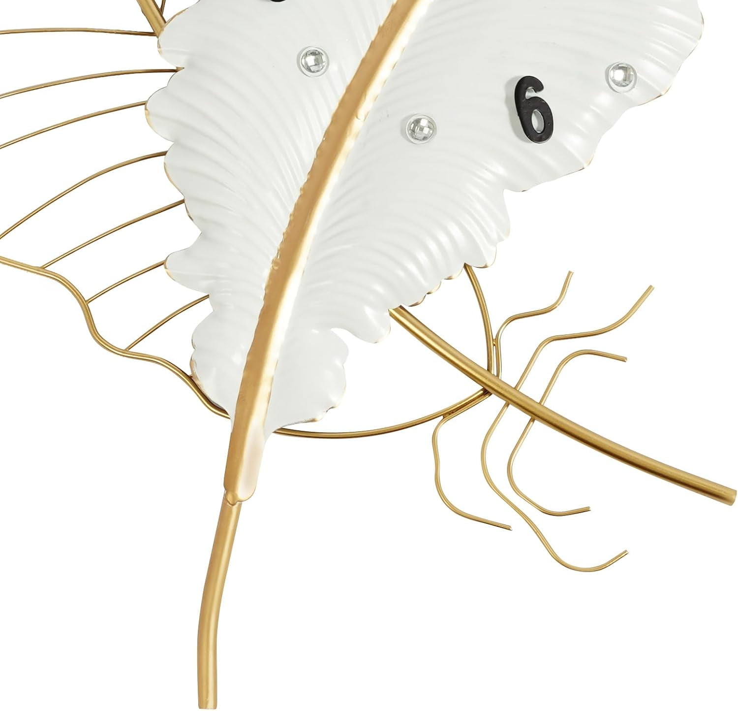Modern 30inch Large Wall Clock Metal Feather Wall Clock Decorate with Sweep-Second Silent, Wall Clocks for Living Room, Bedroom, Dining Room, Office,
