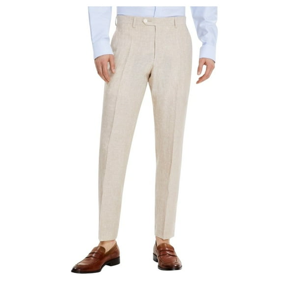 Tommy Hilfiger Mens Modern fit Dress Pants 48 / 32 Beige Linen