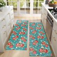 thumbnail image 4 of Kitchen Rugs Sets Of 2,Pioneer Flower Floral Print Pattern Anti Fatigue Kitchen Mat Rugs Non Slip Washable,Decorative Kitchen Floor Mats for Kitchen,Sink,Laundry,17"X47", 4 of 5