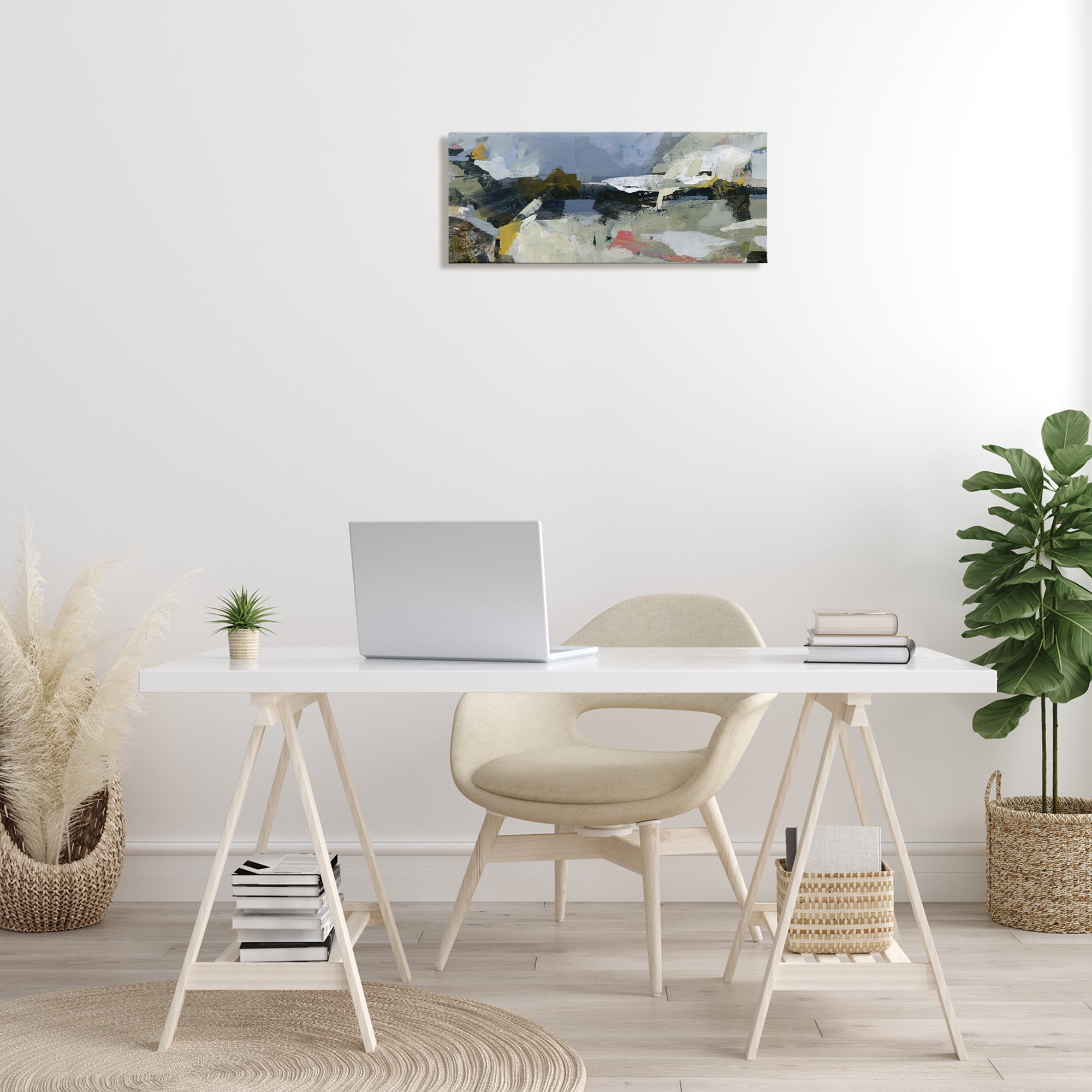 Stupell Industries Chaotic Paint Expressions Abstract Painting Wrapped Canvas Art Print Wall Art, 24 x 10
