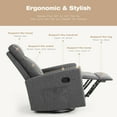 thumbnail image 3 of Luxurious Rocking Chair Nursery, Swivel Rocker Recliner for Ultimate Comfort in Your Nursery, Living Room, and Bedroom, Gray, 3 of 7
