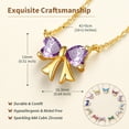 thumbnail image 5 of FindChic 14K Gold Plated Necklace for Women, Love Heart Cubic Zirconia Pendant June Birthstone Bow Necklaces Birthday Mothers Day Jewelry Gifts Her Wife Lady Adults Ideas, 5 of 9