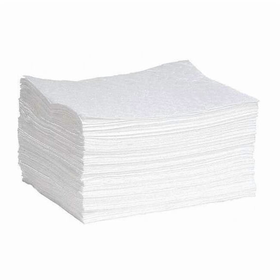 Spilltech Sorbent Pad, 23 gal, 15 in x 19 in, Oil, White, Polypropylene WPL100M