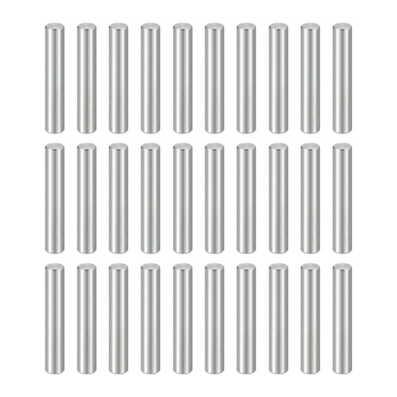 Uxcell 50pcs Dowel Pins M3(3mm) x 19mm 304 Stainless Steel Cylindrical Shelf Support Peg Pin Rod Fasten Elements for Metal Devices Wood Furniture DIY Installation, Silver