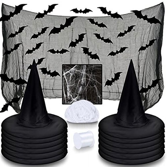 Kit de Sombrero de Bruja de Halloween y Decoraciones Colgantes.