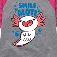 thumbnail image 3 of Instant Message - Smile Alotl - Toddler And Youth Girls Raglan Graphic T-Shirt, 3 of 6