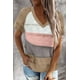 thumbnail image 2 of ABPHQTO Top de mujer de punto con cuello de pico y estampado de rayas multicolor, 2 of 5