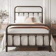 thumbnail image 4 of Alden Design Twin Size Metal Platform Twin Bed with High Headboard, Bronze,, 4 of 11