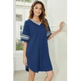 thumbnail image 2 of Ekouaer Nightgowns for Women 2 Pack Sleepshirts Short Sleeve Nightshirt V Neck Sleepwear Casual Pajama Dress, 2 of 6
