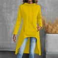 thumbnail image 2 of hxobax Womens Fall Tunics Hooded Sweatshirt Fashion Long Sleeve Drawstring Irregular Flowy Hoodies, 2 of 8