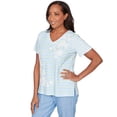 thumbnail image 3 of Alfred Dunner Womens Highlight Flower Striped Tee, 3 of 4
