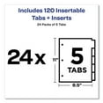 thumbnail image 6 of Insertable Big Tab Dividers, 5-Tab, Letter, 24 Sets | Bundle of 5 Boxes, 6 of 7
