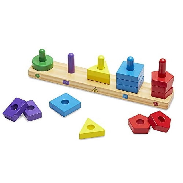 Tabla para Apilar y Clasificar Melissa & Doug 15 Piezas de Madera