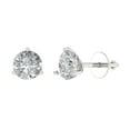 thumbnail image 2 of 2 Ct Round Cut Studs Clear Moissanite 14K White Solid Solid Gold Everyday Dainty Earrings Screw Back, 2 of 7