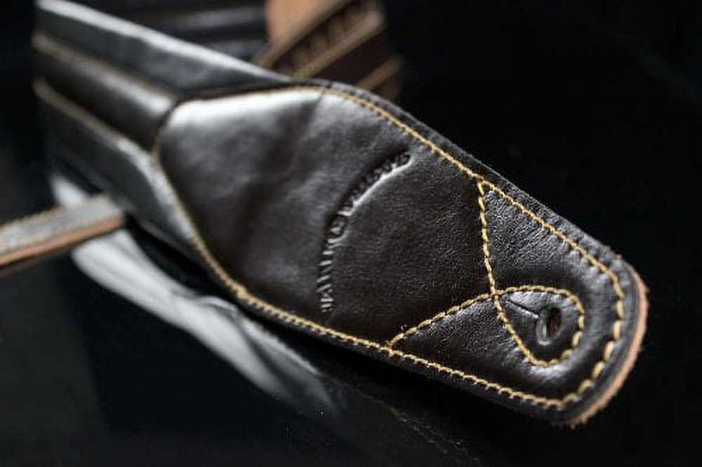 Walker & Williams C21 Brown Padded Leather Strap for Guitar or Bass 2.75" Wide