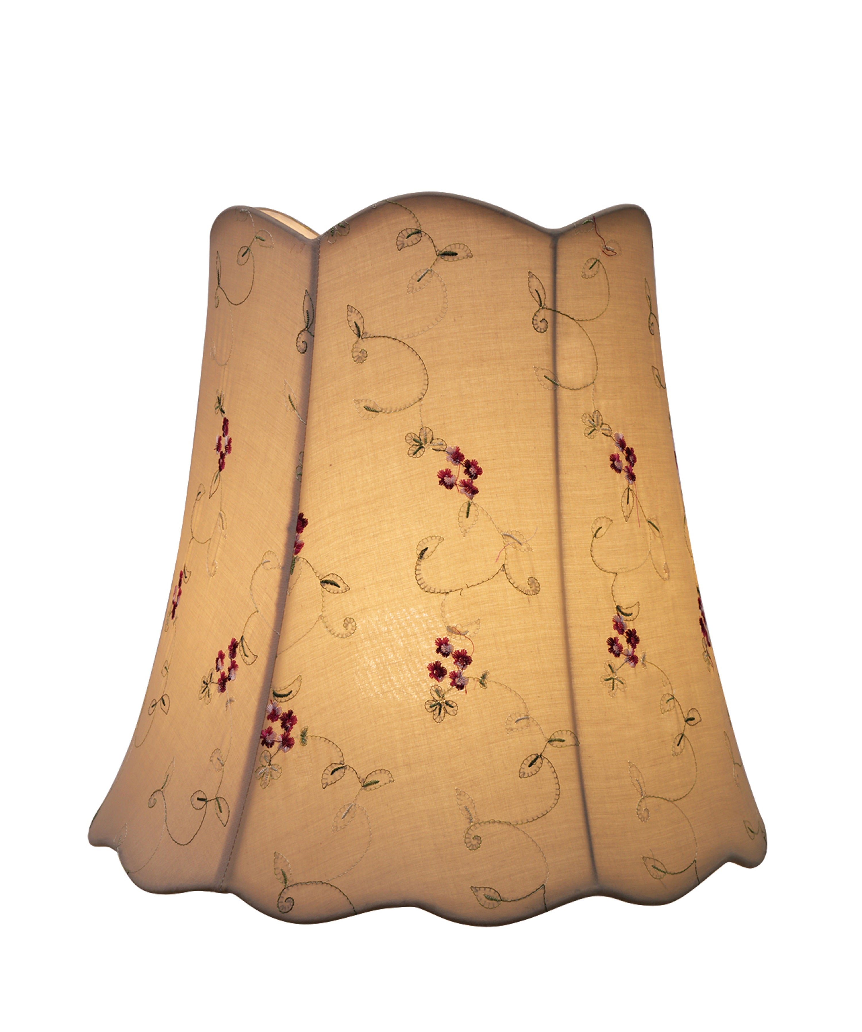 Aspen Creative 34062 Transitional Scallop Bell Shape Spider Construction Lamp Shade in Apricot, 16" wide (10" x 16" x 15")
