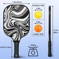 thumbnail image 3 of Pickleball Paddles Set Of 1, Fiberglass Surface, Liquid & Marble Print, 1 Paddles, 2 Balls & Bag, 3 of 5