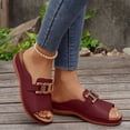 thumbnail image 5 of Xdegoge Women's Flat Slide Sandals Open Toe Summer Shoes Metal Buckle Slip On Casual Beach Vacation Comfortable Daily Walking Footwear, 5 of 8