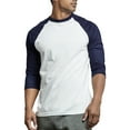 thumbnail image 4 of Men's 3/4 Sleeve Casual Raglan Jersey Baseball Tee Shirt (XL, Navy/White), 4 of 4