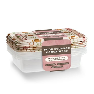 Cook With Color 12-Piece Food Storage Set with Western Desert Printed Lids – 6 Containers with Lids, 1000ml